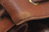 Authentic Burberrys Leather Shoulder Cross Body Drawstring Bag Purse Brown 4911J
