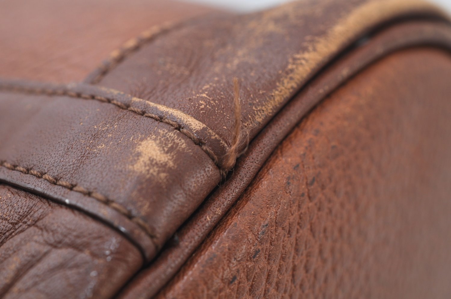 Authentic Burberrys Leather Shoulder Cross Body Drawstring Bag Purse Brown 4911J
