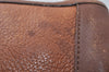 Authentic Burberrys Leather Shoulder Cross Body Drawstring Bag Purse Brown 4911J
