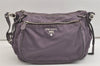 Authentic PRADA Nylon Tessuto Leather Shoulder Cross Body Bag Purse Purple 4911K