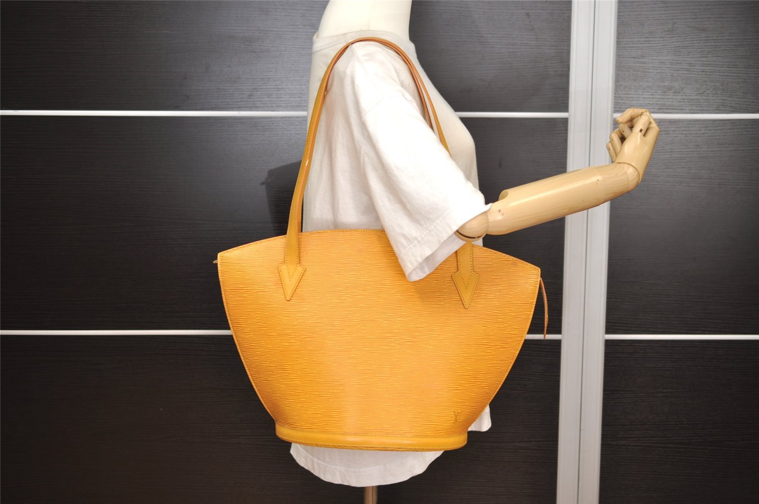 Auth Louis Vuitton Epi Saint Jacques Shopping Shoulder Bag M52269 Yellow 4912J