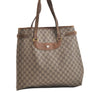 Authentic GUCCI Vintage Shoulder Tote Bag GG PVC Leather Brown 4913K