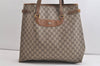 Authentic GUCCI Vintage Shoulder Tote Bag GG PVC Leather Brown 4913K