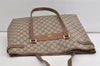 Authentic GUCCI Vintage Shoulder Tote Bag GG PVC Leather Brown 4913K