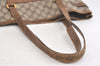 Authentic GUCCI Vintage Shoulder Tote Bag GG PVC Leather Brown 4913K