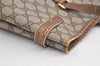 Authentic GUCCI Vintage Shoulder Tote Bag GG PVC Leather Brown 4913K