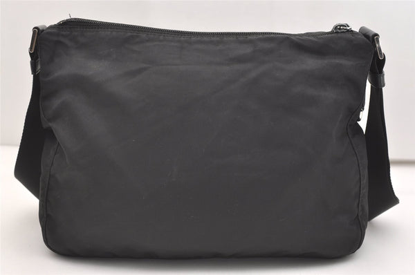 Authentic PRADA Nylon Tessuto Leather Shoulder Cross Body Bag Purse Black 4914J