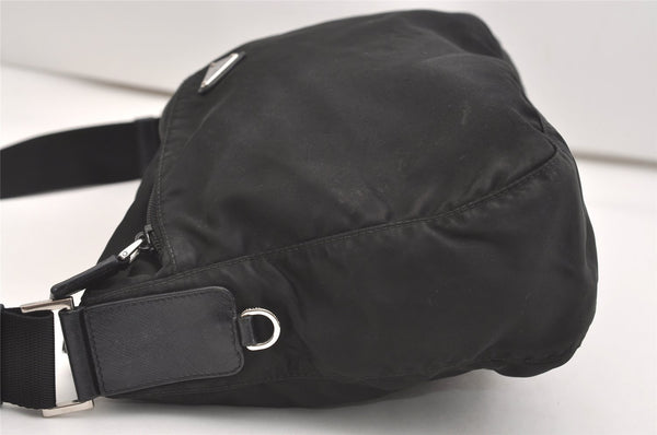 Authentic PRADA Nylon Tessuto Leather Shoulder Cross Body Bag Purse Black 4914J
