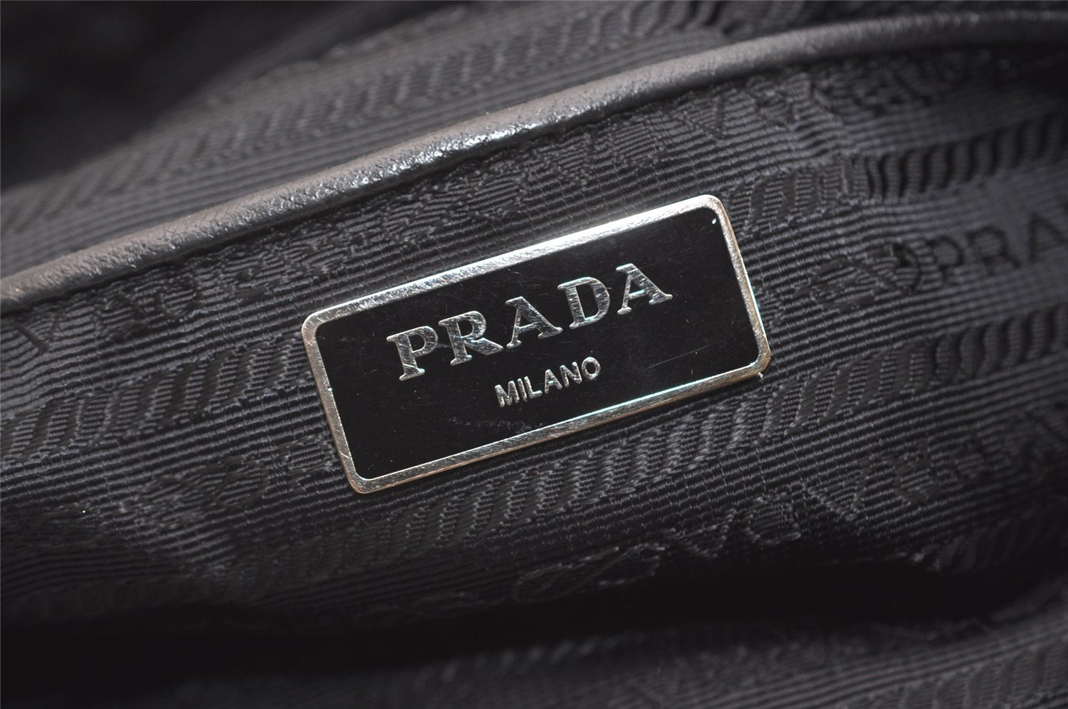 Authentic PRADA Nylon Tessuto Leather Shoulder Cross Body Bag Purse Black 4914J