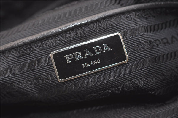 Authentic PRADA Nylon Tessuto Leather Shoulder Cross Body Bag Purse Black 4914J