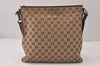 Authentic GUCCI Shoulder Cross Body Bag GG Canvas Leather 113013 Brown 4914K