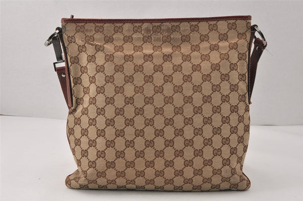 Authentic GUCCI Shoulder Cross Body Bag GG Canvas Leather 113013 Brown 4914K