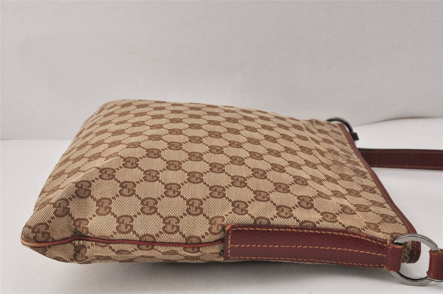 Authentic GUCCI Shoulder Cross Body Bag GG Canvas Leather 113013 Brown 4914K