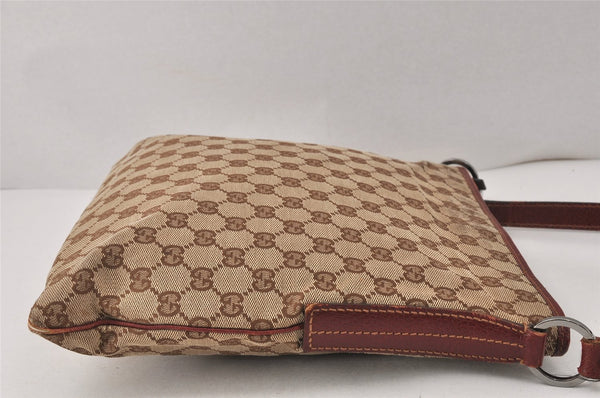 Authentic GUCCI Shoulder Cross Body Bag GG Canvas Leather 113013 Brown 4914K