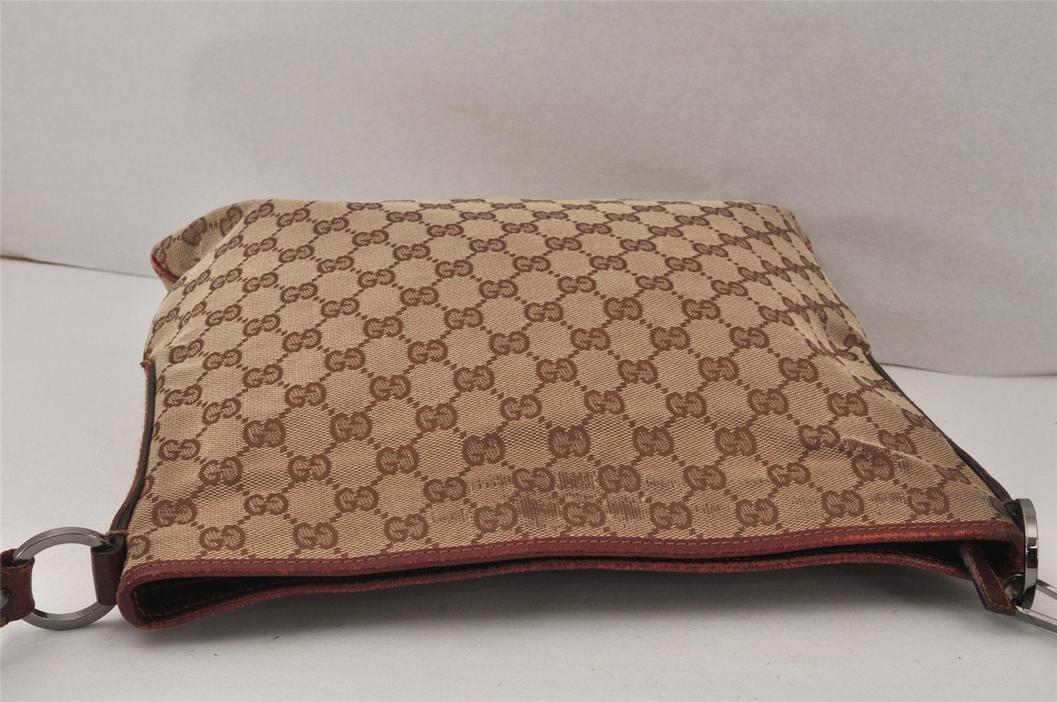 Authentic GUCCI Shoulder Cross Body Bag GG Canvas Leather 113013 Brown 4914K
