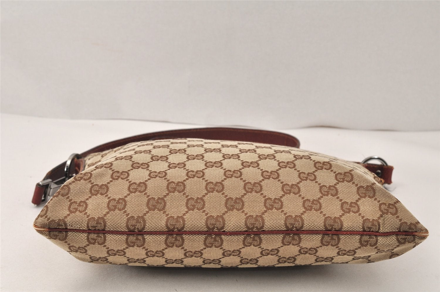 Authentic GUCCI Shoulder Cross Body Bag GG Canvas Leather 113013 Brown 4914K