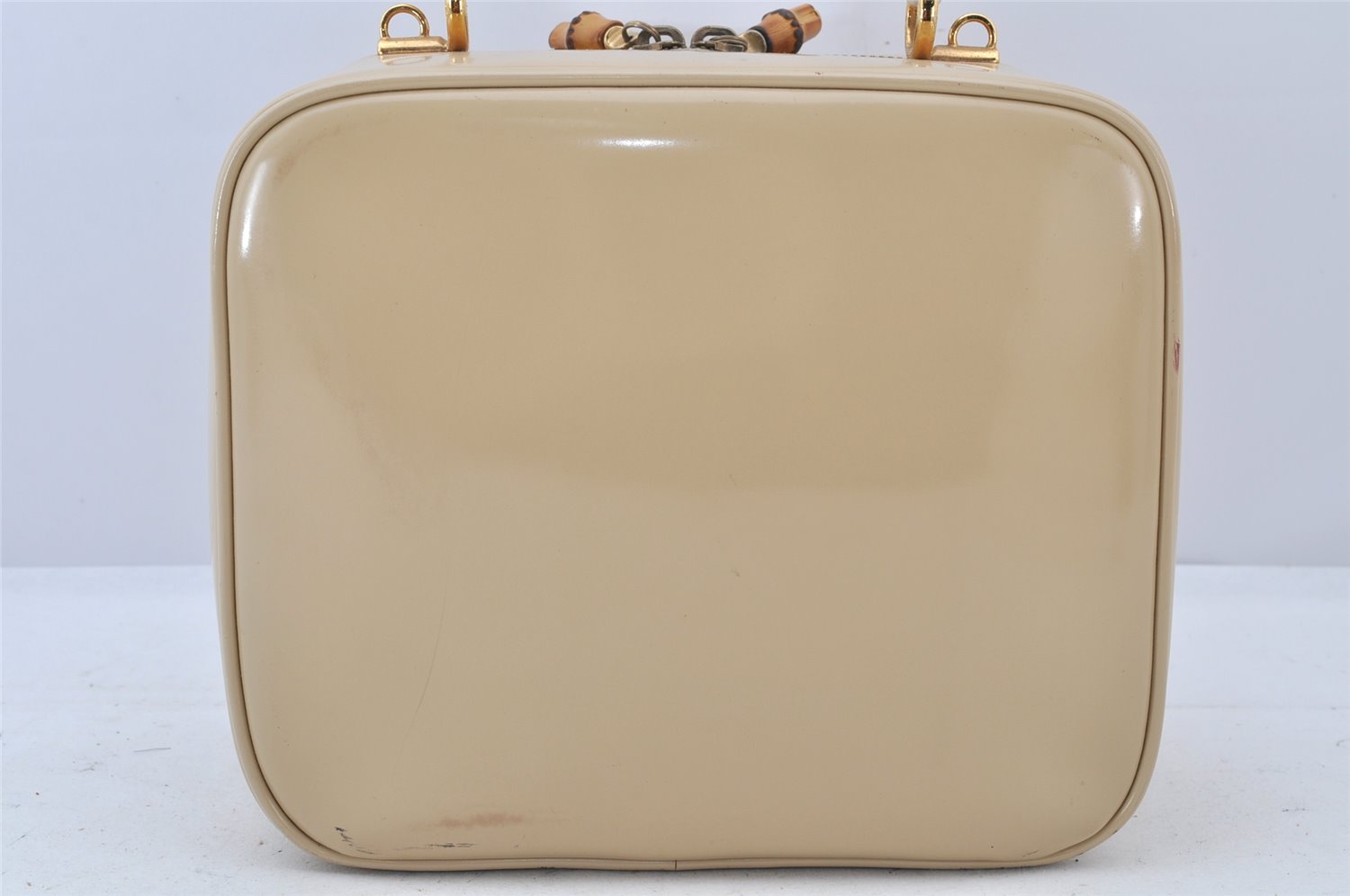 Authentic GUCCI Bamboo 2Way Shoulder Hand Bag Enamel Beige Junk 4915K