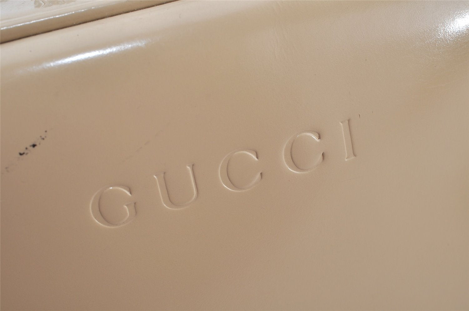 Authentic GUCCI Bamboo 2Way Shoulder Hand Bag Enamel Beige Junk 4915K
