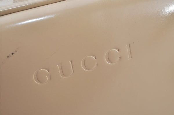 Authentic GUCCI Bamboo 2Way Shoulder Hand Bag Enamel Beige Junk 4915K