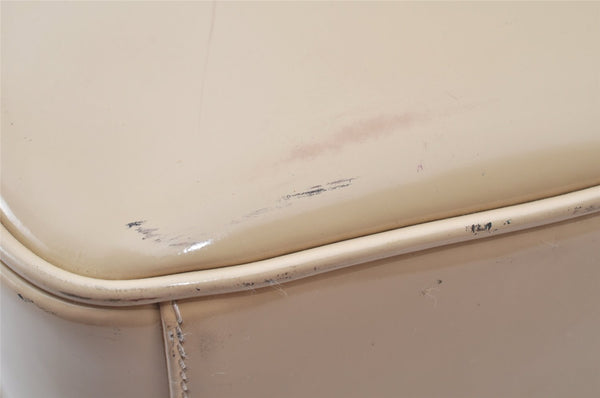 Authentic GUCCI Bamboo 2Way Shoulder Hand Bag Enamel Beige Junk 4915K