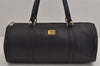 Authentic ETRO Vintage Shoulder Hand Bag Purse Leather Black 4916J