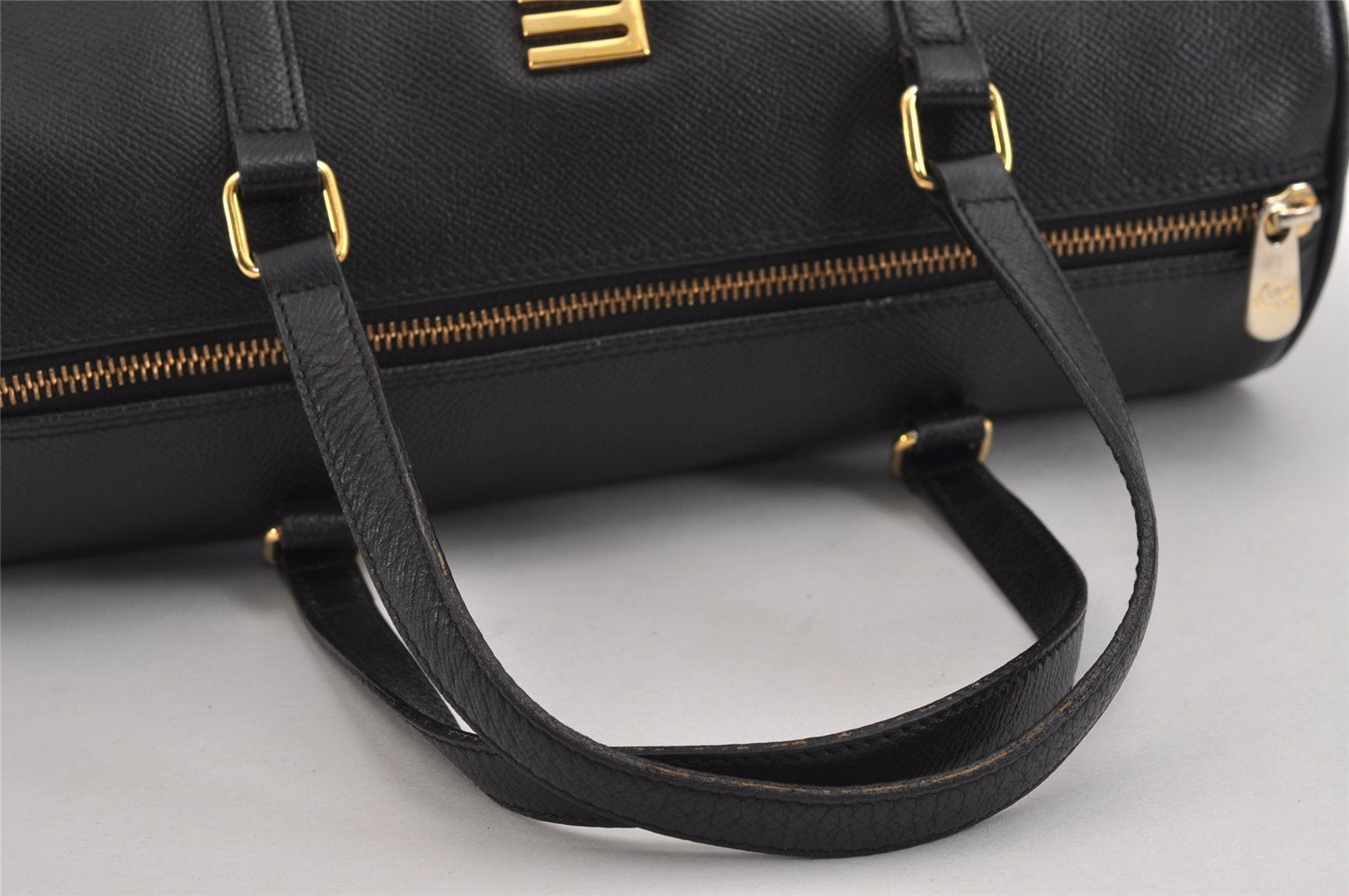 Authentic ETRO Vintage Shoulder Hand Bag Purse Leather Black 4916J