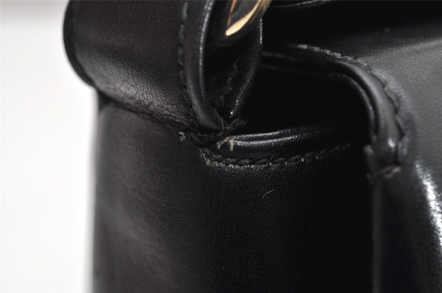 Authentic GUCCI Vintage Shoulder Hand Bag Purse Leather Black 4916K