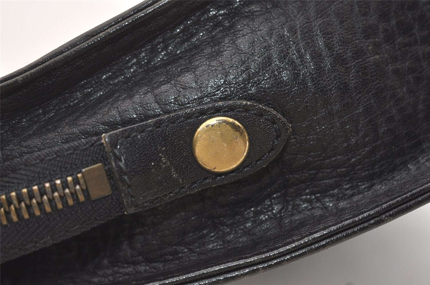 Authentic Burberrys Vintage Leather Clutch Hand Bag Purse Black 4917J