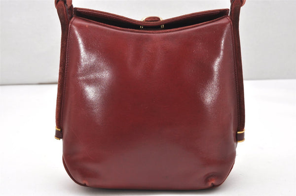 Authentic GUCCI Vintage Shoulder Hand Bag Purse Suede Leather Bordeaux 4917K