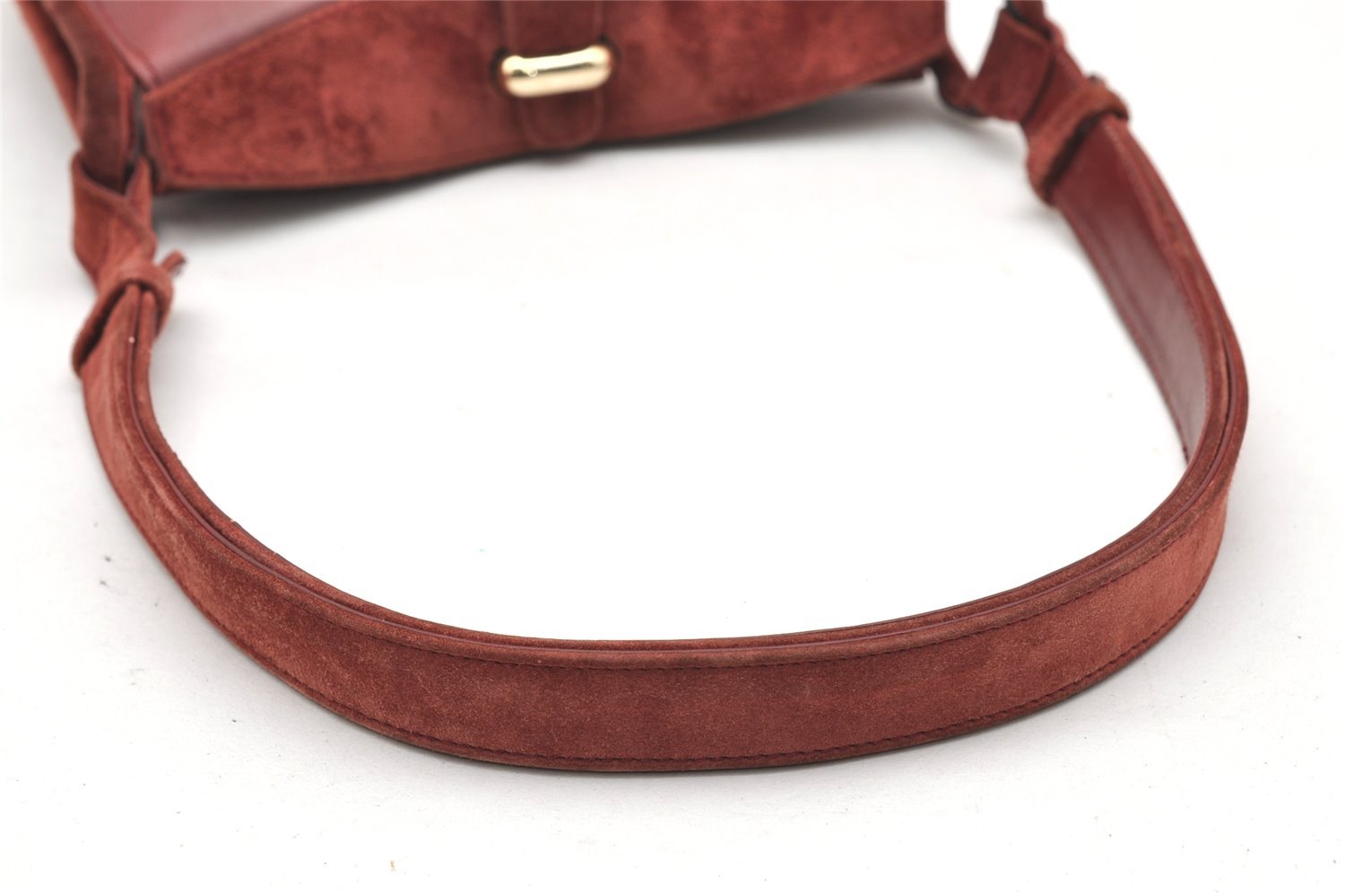 Authentic GUCCI Vintage Shoulder Hand Bag Purse Suede Leather Bordeaux 4917K