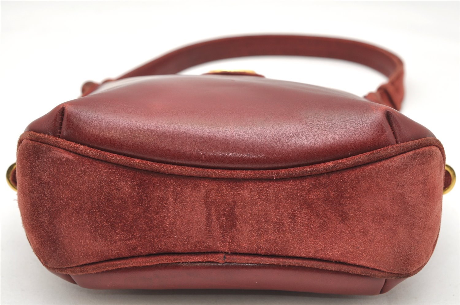 Authentic GUCCI Vintage Shoulder Hand Bag Purse Suede Leather Bordeaux 4917K