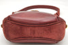 Authentic GUCCI Vintage Shoulder Hand Bag Purse Suede Leather Bordeaux 4917K