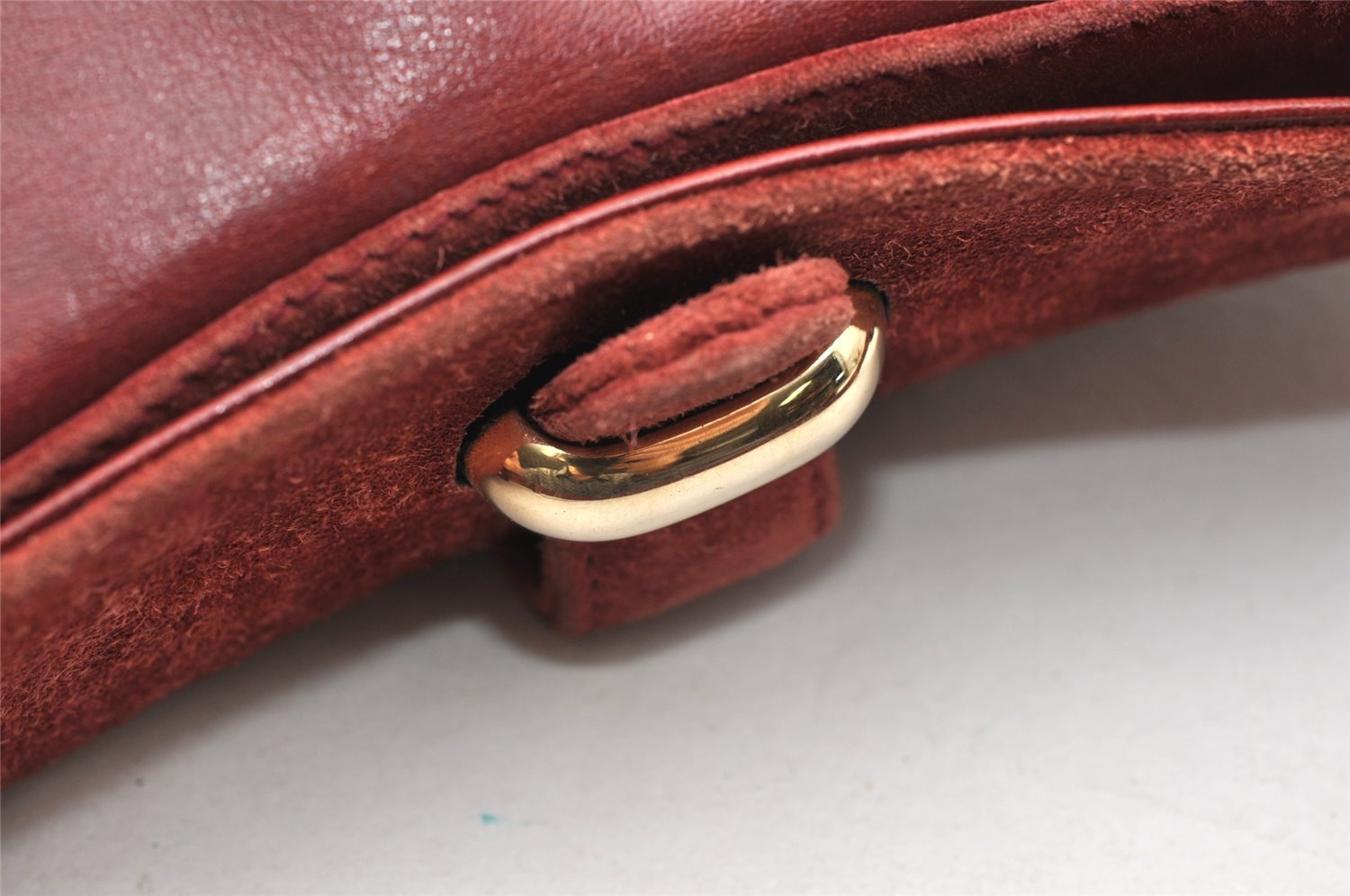 Authentic GUCCI Vintage Shoulder Hand Bag Purse Suede Leather Bordeaux 4917K