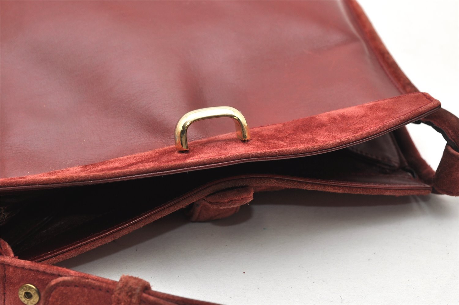 Authentic GUCCI Vintage Shoulder Hand Bag Purse Suede Leather Bordeaux 4917K