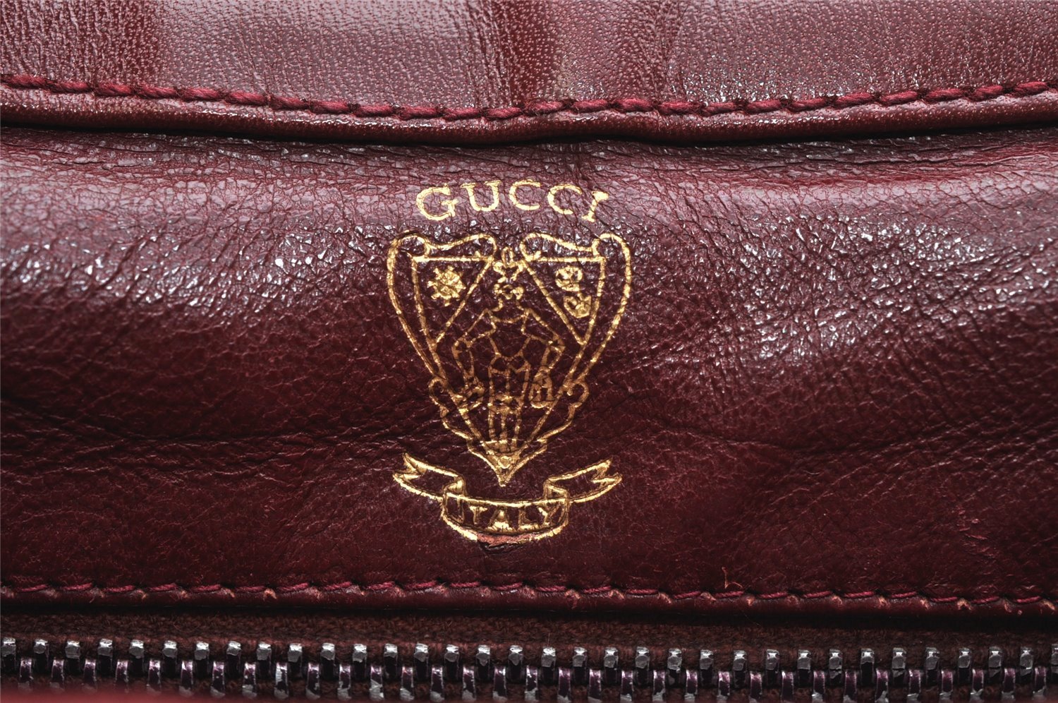 Authentic GUCCI Vintage Shoulder Hand Bag Purse Suede Leather Bordeaux 4917K