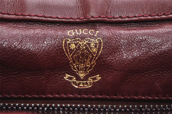 Authentic GUCCI Vintage Shoulder Hand Bag Purse Suede Leather Bordeaux 4917K