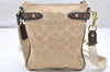 Authentic COACH Signature Colette Shoulder Bag Canvas Leather 44752 Beige 4918K