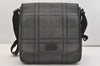 Authentic COACH Check Shoulder Cross Body Bag PVC Leather F71062 Gray 4919J