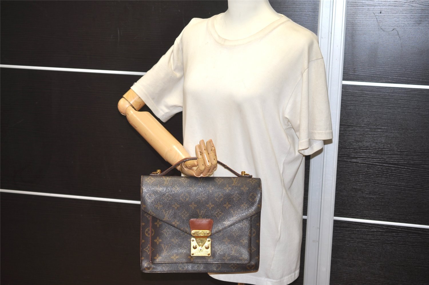 Authentic Louis Vuitton Monogram Monceau 2Way Shoulder Hand Bag M51185 LV 4920J