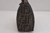 Authentic FENDI Vintage Zucca Hand Bag Purse Canvas Leather Brown Junk 4921J