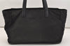 Authentic PRADA Nylon Tessuto Saffiano Leather Shoulder Tote Bag Black 4923J