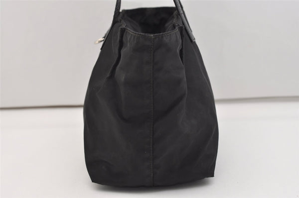 Authentic PRADA Nylon Tessuto Saffiano Leather Shoulder Tote Bag Black 4923J