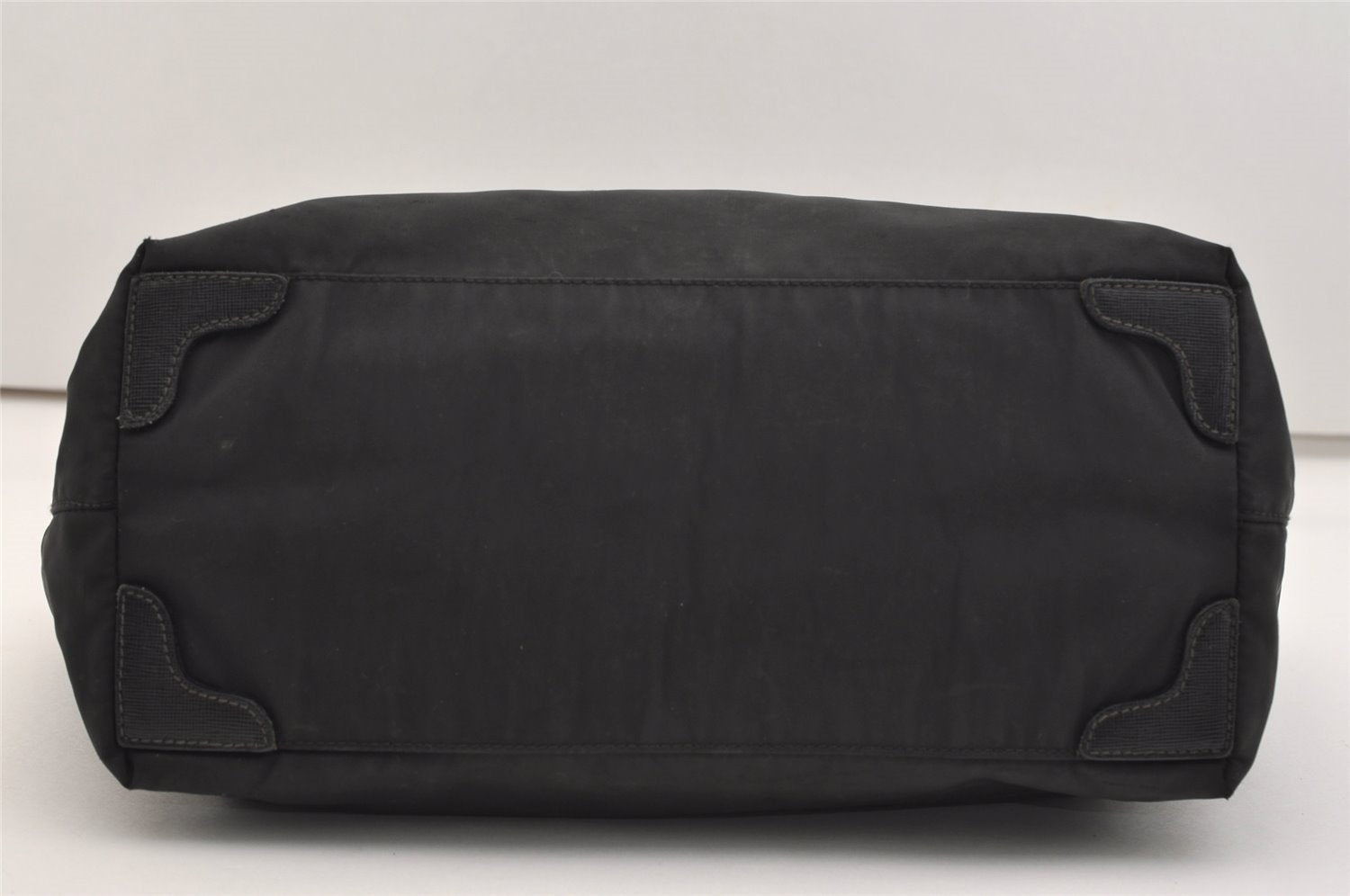 Authentic PRADA Nylon Tessuto Saffiano Leather Shoulder Tote Bag Black 4923J
