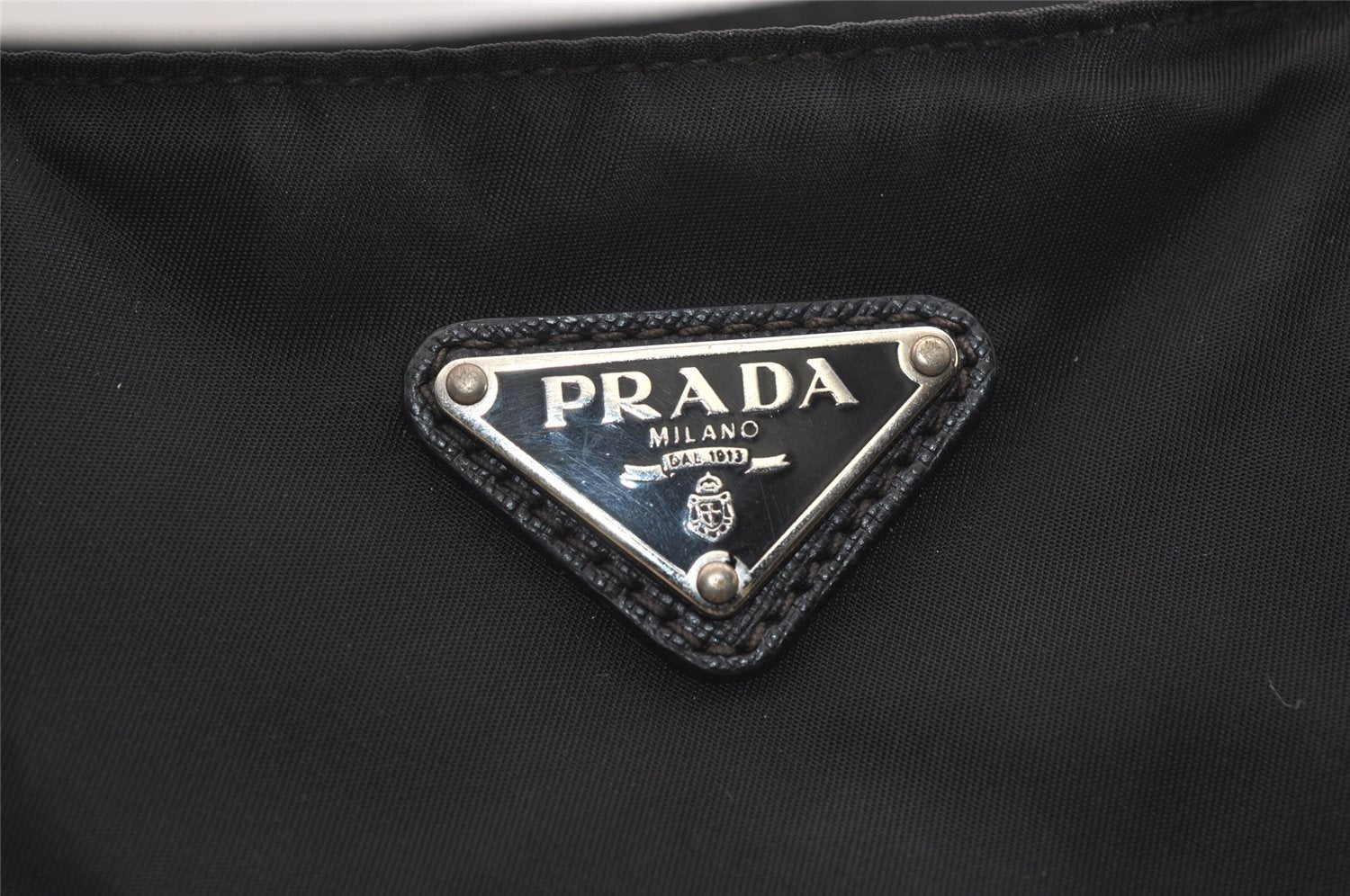 Authentic PRADA Nylon Tessuto Saffiano Leather Shoulder Tote Bag Black 4923J