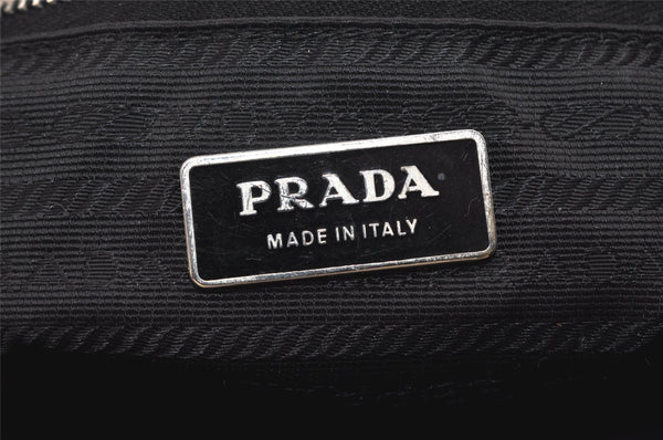 Authentic PRADA Nylon Tessuto Saffiano Leather Shoulder Tote Bag Black 4923J