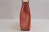 Authentic CELINE C Macadam Blason Pattern Hand Tote Bag Suede Leather Pink 4925J