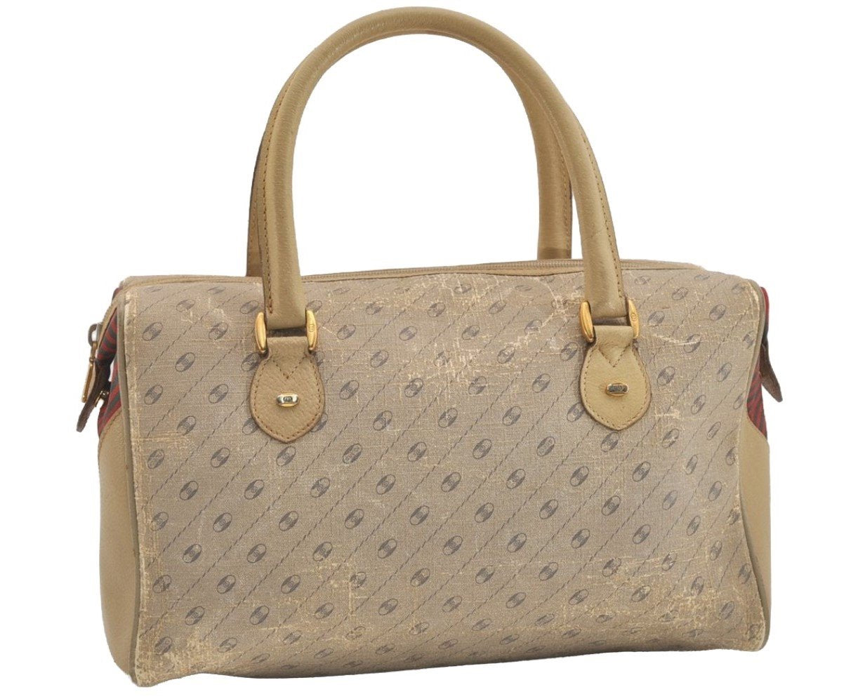 Authentic GUCCI Centennial Line Hand Boston Bag GG PVC Leather White Junk 4926J