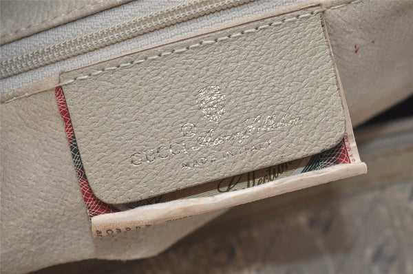 Authentic GUCCI Centennial Line Hand Boston Bag GG PVC Leather White Junk 4926J