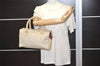 Authentic GUCCI Centennial Line Hand Boston Bag GG PVC Leather White Junk 4926J