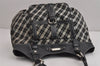 Authentic BURBERRY BLUE LABEL Check Shoulder Tote Bag Nylon Leather Black 4927J